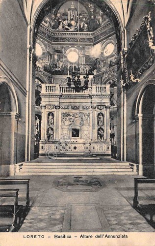 Cartolina Loreto Basilica interno Altare dell'Annunziata 1963