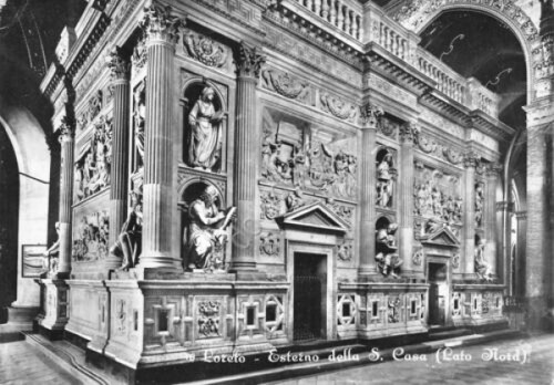 Cartolina Loreto Esterno della S. Casa 1962 timbro sconosciuto (Ancona)