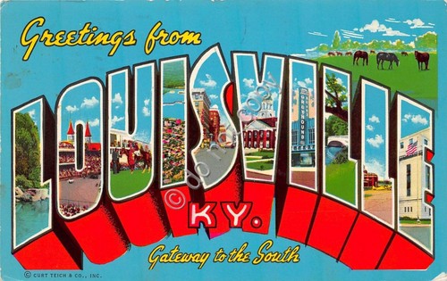 Cartolina Louisville Greetings from 1976 Kentucky