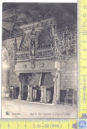 Cartolina Louvain - Hotel de Ville - Cheminee- Vg Belge …