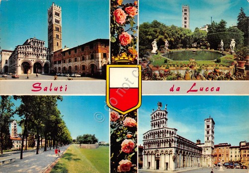 Cartolina Lucca 4 vedute