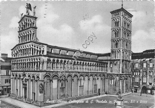 Cartolina Lucca Chiesa Collegiata S. Michele 1954