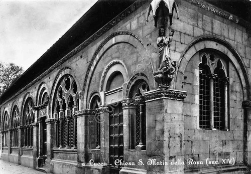 Cartolina Lucca Chiesa Santa Maria della Rosa timbro visitate Lucca …