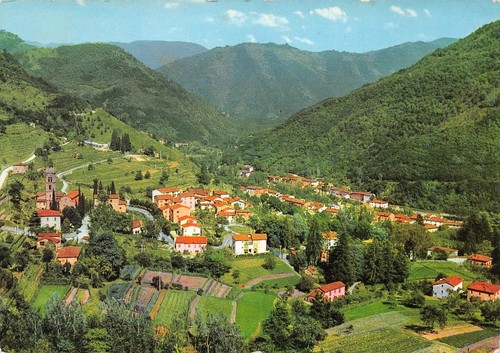 Cartolina Lucchesia Pittoresca Bagni di Lucca Panorama