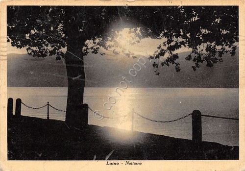 Cartolina Luino Notturno 1949