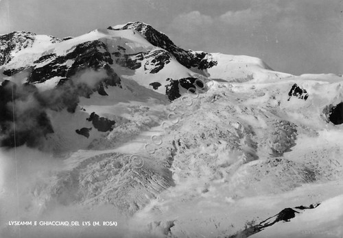 Cartolina Lyskamm e Ghiacciaio del Lys Monte Rosa 1962