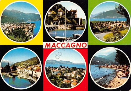 Cartolina Maccagno 6 vedute (Varese)
