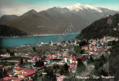 Cartolina Maccagno Lago Maggiore panorama 1963
