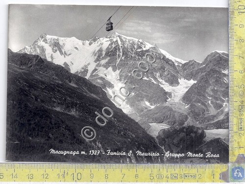 Cartolina Macugnaga - Funivia S. Maurizio - 1960 (Verbania)