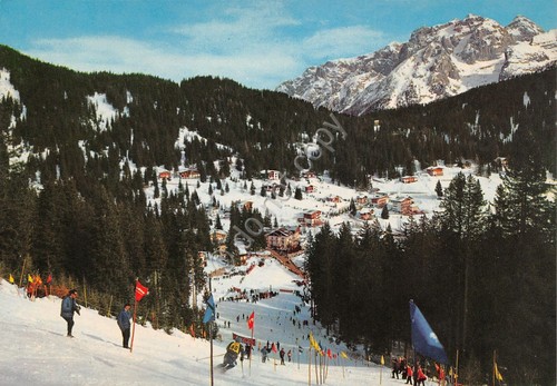 Cartolina Madonna di Campiglio veduta dalla tre 3 gara sci …