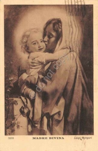 Cartolina Madre Divina L. Morgari Illustrata timbro targhetta anni '30