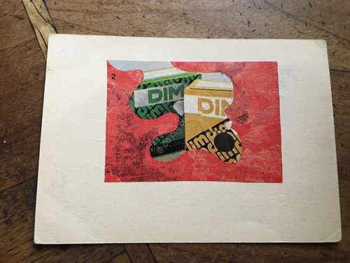 Cartolina Mail Art DIM Calze Giocate con noi Intimità Timbro …