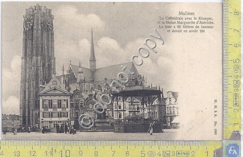 Cartolina Malines Cathedrale 1900 cca