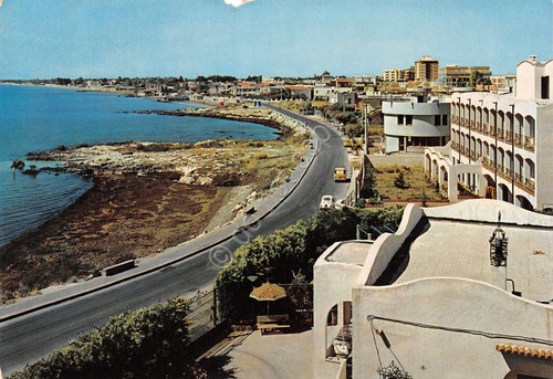 Cartolina Manfredonia panorama strada lungomare case alberghi anni '70