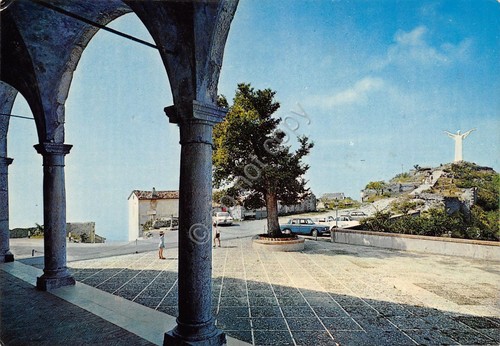 Cartolina Maratea Redentore portico case animata anni '70