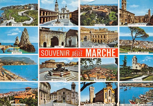 Cartolina Marche 20 vedute Numana Pesaro Loreto Fermo Recanati S. …