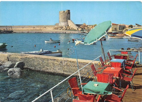 Cartolina Marciana Marina Porticciolo e Torre Medicea da terrazza bar