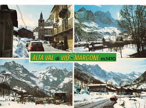 Cartolina Margone Alta Val Viù vedute 1976 (Torino)