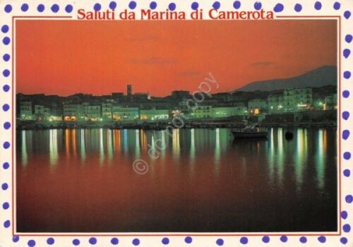 Cartolina Marina di Camerota Notturno dal porto