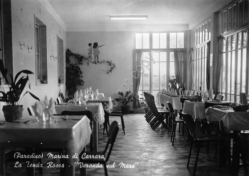 Cartolina Marina di Carrara ( Paradiso) Ristorante La tenda rossa …