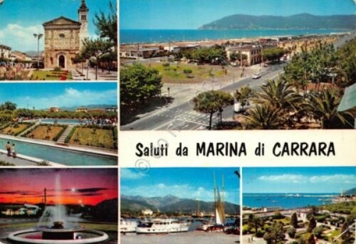 Cartolina Marina di Carrara vedute 1968 (Massa)