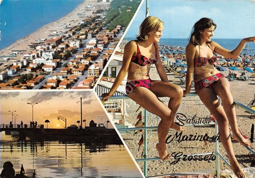 Cartolina Marina di Grosseto Pin Up vedute