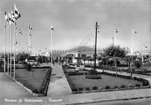 Cartolina Marina di Pietrasanta Fiumetto bagni Toscano
