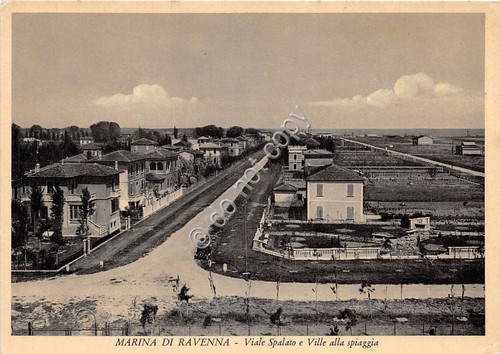 Cartolina Marina di Ravenna Viale Spalato Ville alla spiaggia