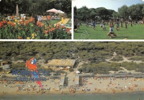 Cartolina Marina di Ugento località Fontanelle Robinson Club Apulia 1983