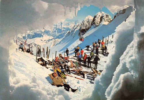 Cartolina Marmolada Rifugio Serauta timbro 1976