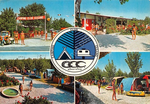 Cartolina Marotta Camping Club Cesano vedute 1975