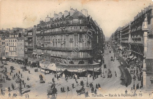 Cartolina Marseille Rue de la Republique 1912 La Samaritaine