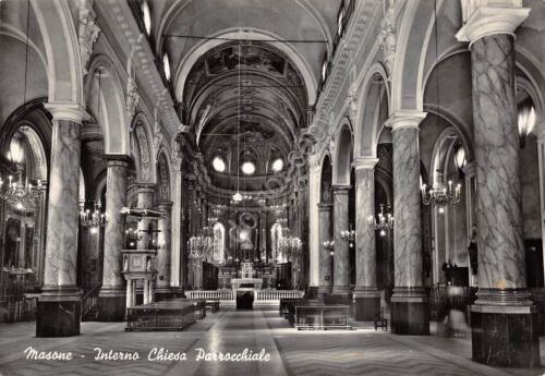 Cartolina Masone Chiesa Parrocchiale Interno 1962 (Genova)