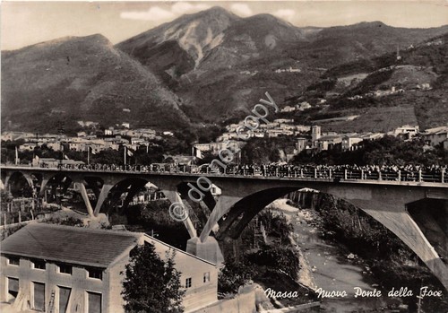 Cartolina Massa - Nuovo Ponte della Foce - 1954