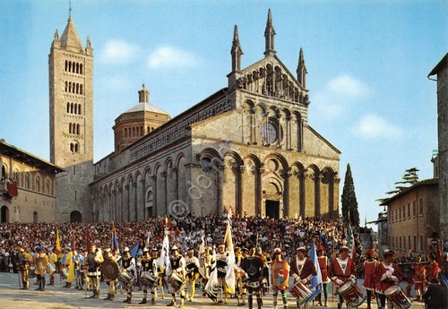 Cartolina Massa Marittima Parata Comparse del Balestro del Girifalco