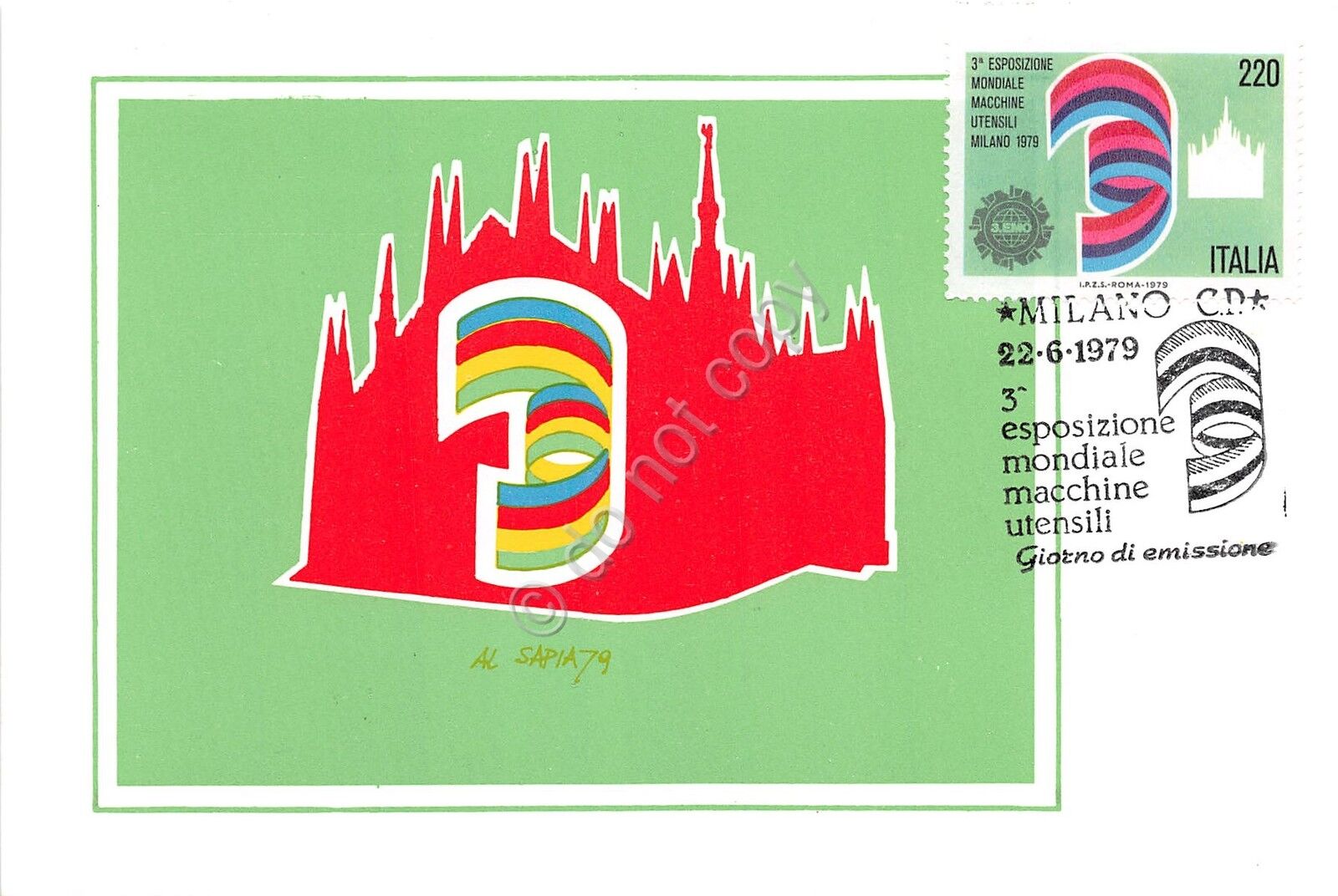 Cartolina Maximum - 3 Esposizione Mondiale macchine Utensili - 1979