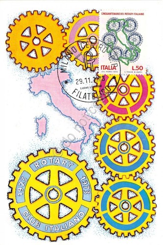 Cartolina Maximum - 50° del Rotary Italiano - 1973