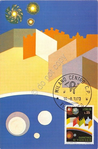 Cartolina Maximum - Carnevale di Viareggio - 1973