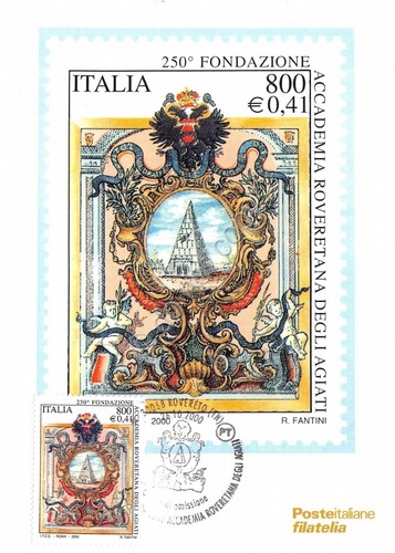 Cartolina Maximum 250° Fondazione Accademia Rovetana degli agiati 2000