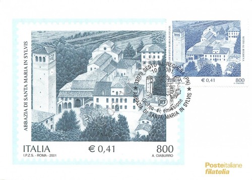 Cartolina Maximum Abbazia Santa Maria in Sylvis Sesto al Reghena …