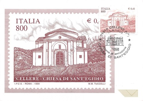 Cartolina Maximum Cellere Chiesa di S. Egidio 1999