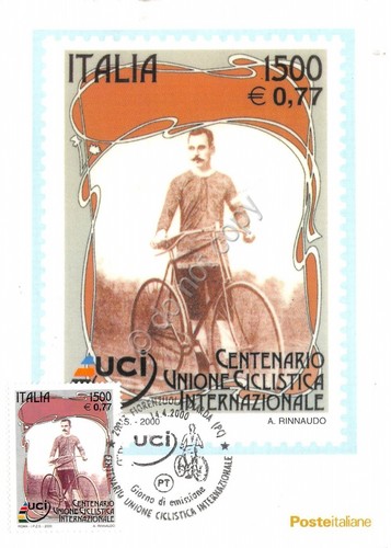 Cartolina Maximum Centenario Unione Ciclistica internazionale Rinnaudo 2000