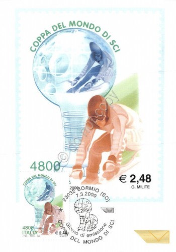 Cartolina Maximum Coppa del mondo di sci 2000