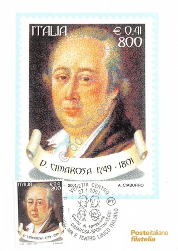 Cartolina Maximum D. Cimarosa 1749-1801 2001