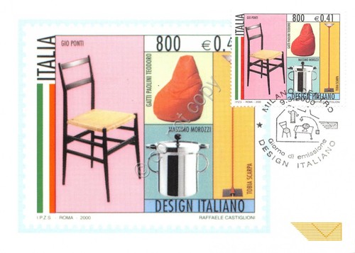 Cartolina Maximum Design Italiano Raffaele Castiglioni 2000