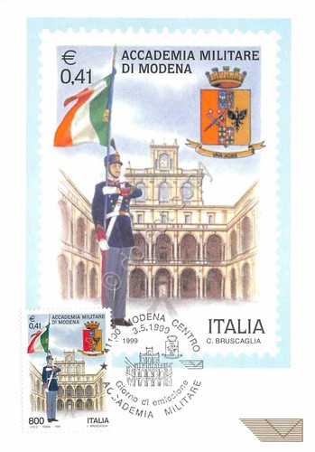 Cartolina Maximum Filatelica Accademia Militare di Modena lire 800 1999