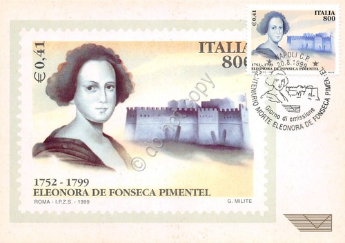 Cartolina Maximum Filatelica Eleonora De Fonseca Pimintel lire 800 1999