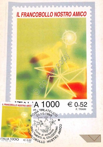 Cartolina Maximum Filatelica Il Francobollo nostro amico lire 1000 1999