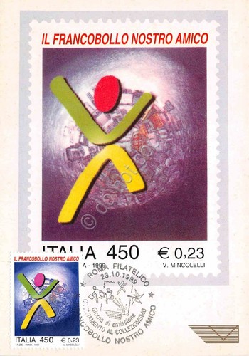 Cartolina Maximum Filatelica Il Francobollo nostro amico lire 450 1999
