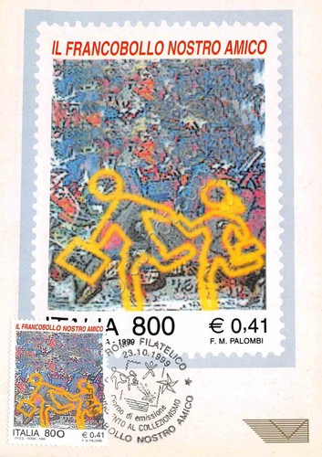 Cartolina Maximum Filatelica Il Francobollo nostro amico lire 800 1999
